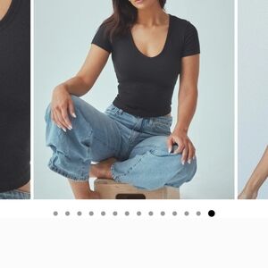 NWOT KLASSY NETWORK Black V-Neck with Built In Bra